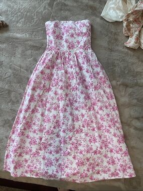 Jessica Simpson Strapless Pink Floral Dress xs